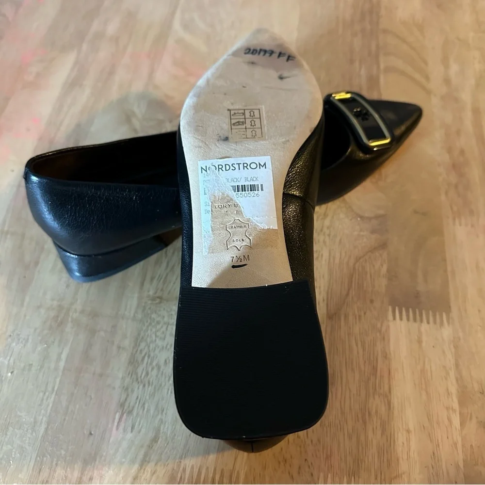 Tory Burch Georgia Pointed Toe Flat Black Shoes